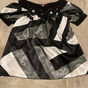 Women’s  Silky Black Dress Top Size Large